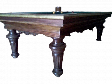 Walnut carom billiards table by Fabbrica Biliardi Rutigliani, 19th century