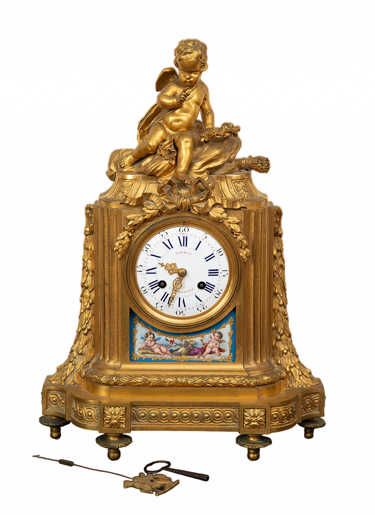 Napoleon III bronze and porcelain clock, second half of the 19th century 6