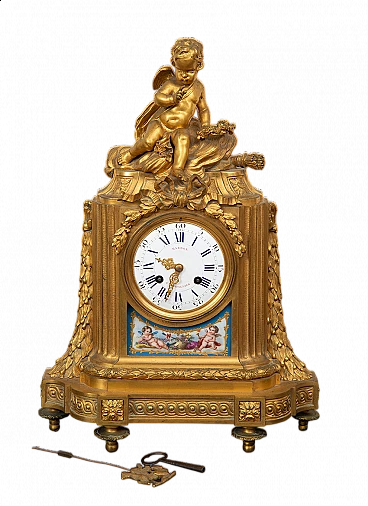Napoleon III bronze and porcelain clock, second half of the 19th century