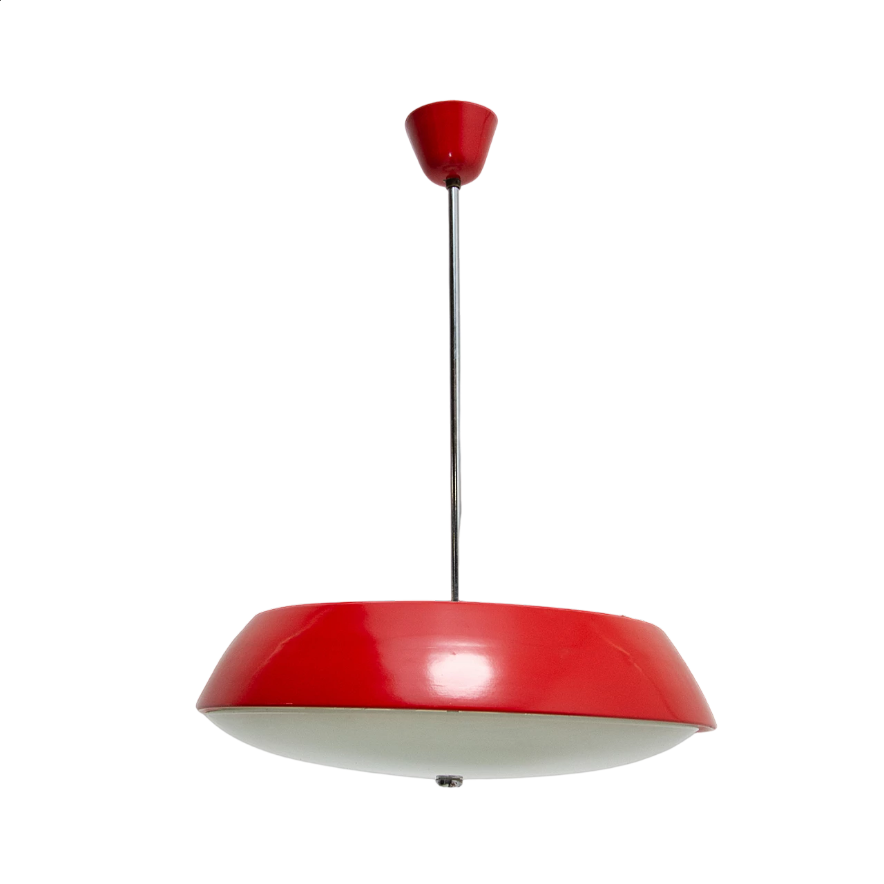 Red Ufo chandelier by Josef Hurka for Napako, 1960s 16