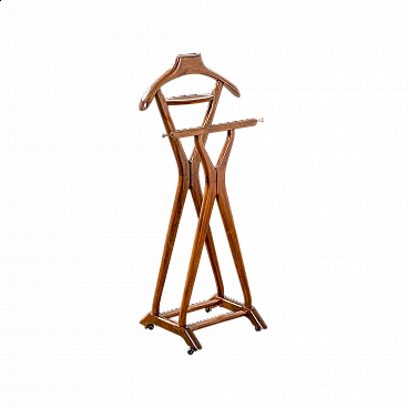 Double wooden valet stand for Fratelli Reguitti, 1950s