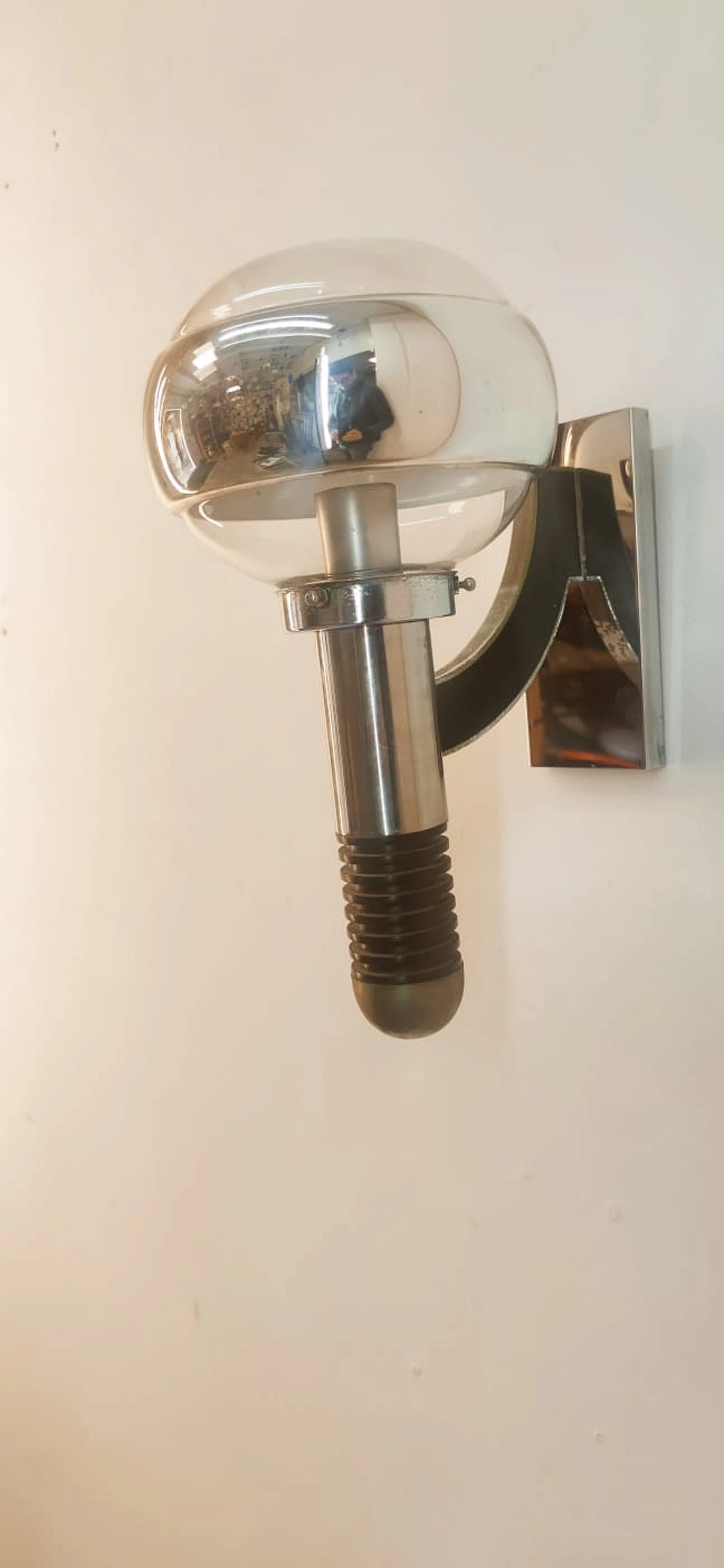 Applique in metallo e vetro di Gaetano Sciolari, anni '70 5