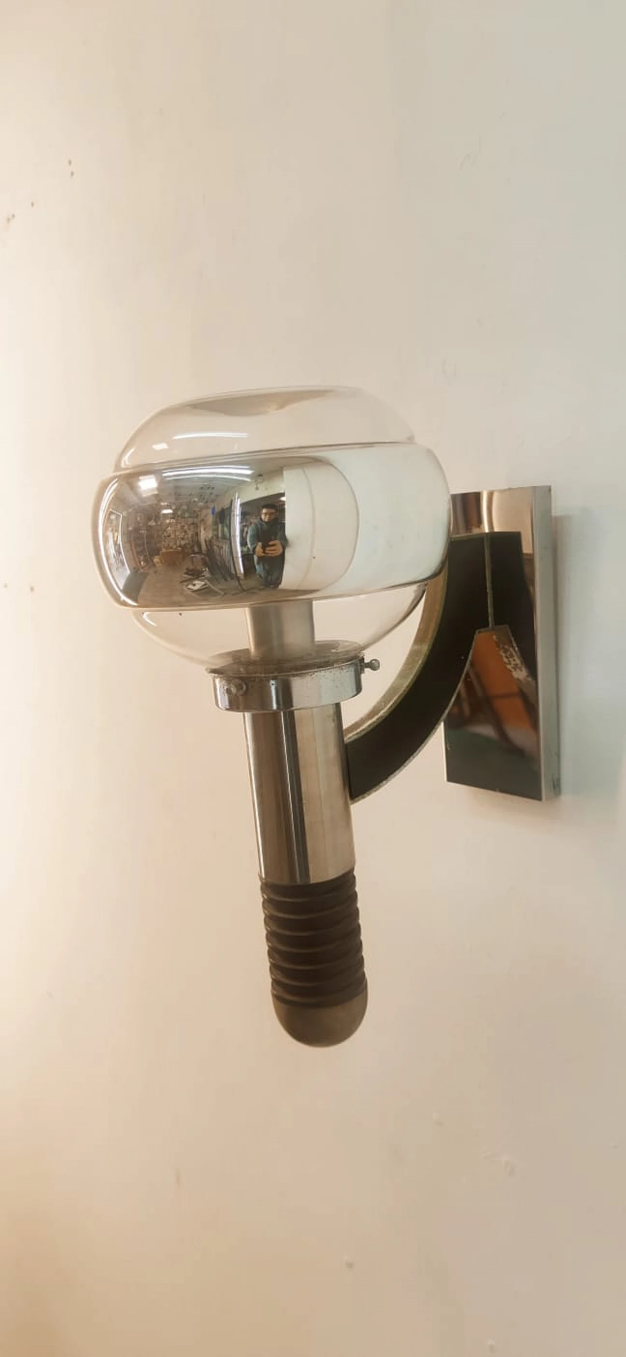 Applique in metallo e vetro di Gaetano Sciolari, anni '70 7