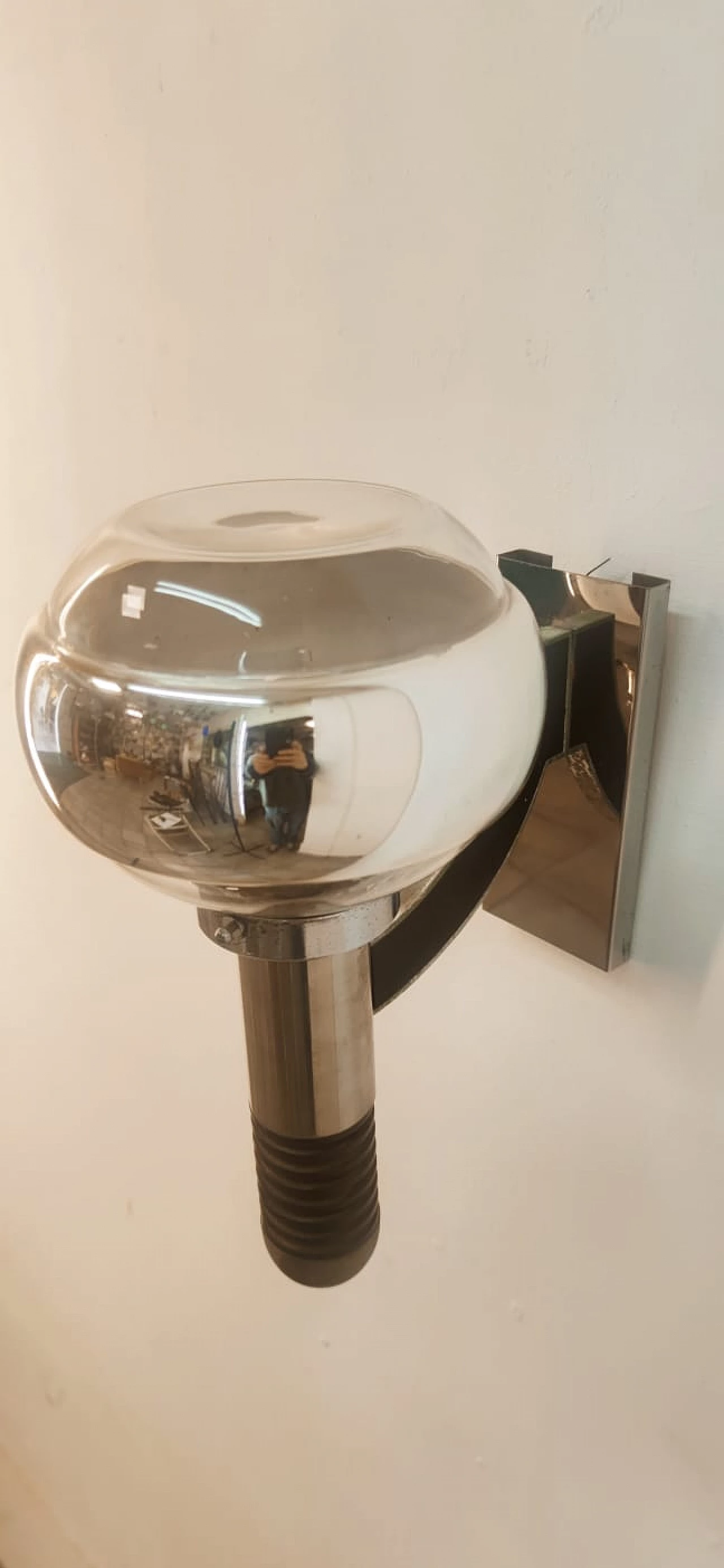 Applique in metallo e vetro di Gaetano Sciolari, anni '70 8