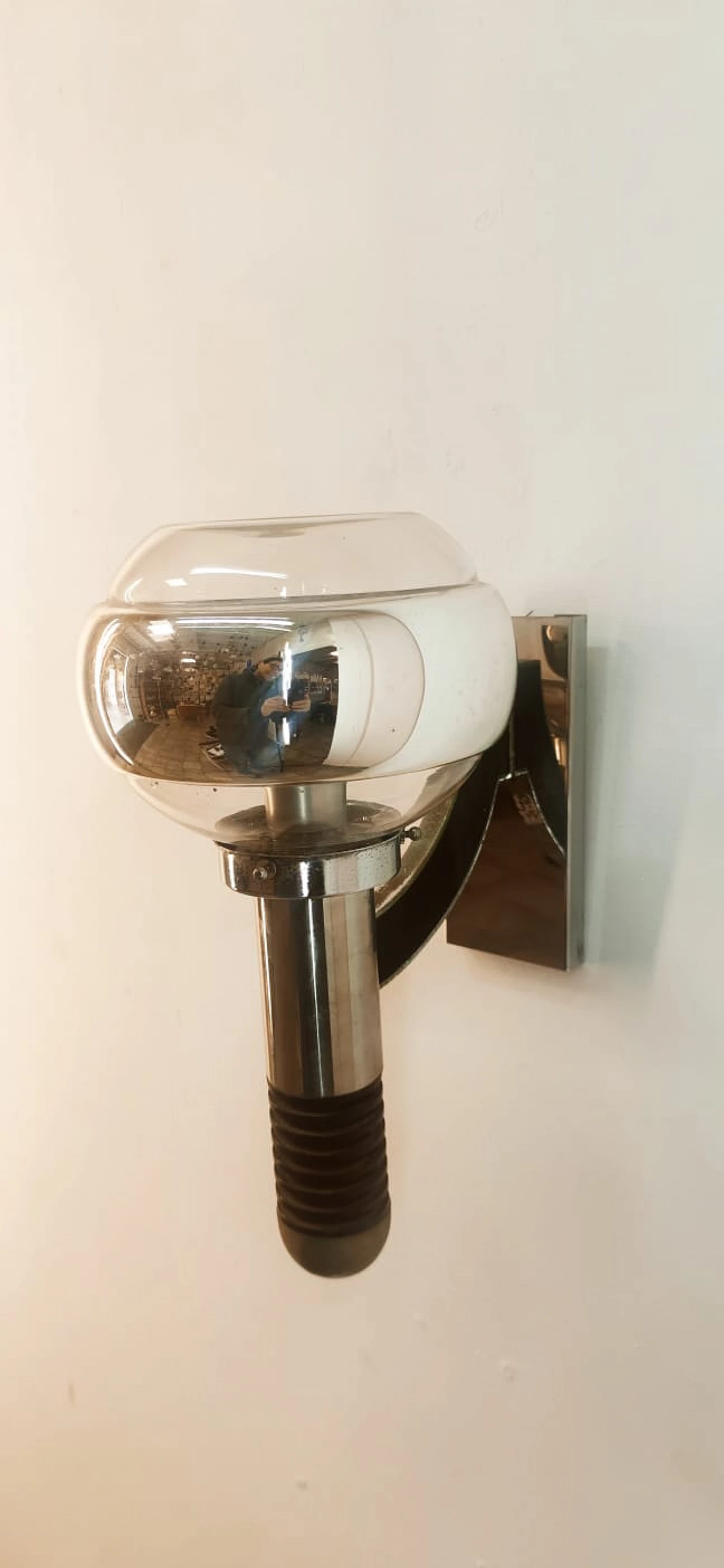 Applique in metallo e vetro di Gaetano Sciolari, anni '70 12