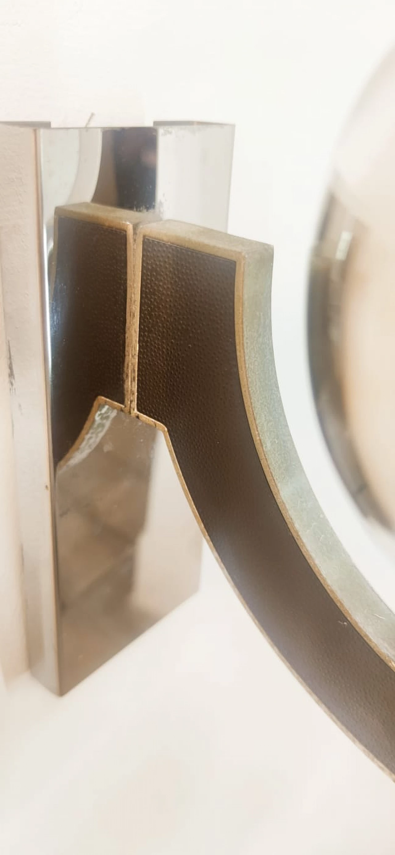 Applique in metallo e vetro di Gaetano Sciolari, anni '70 13