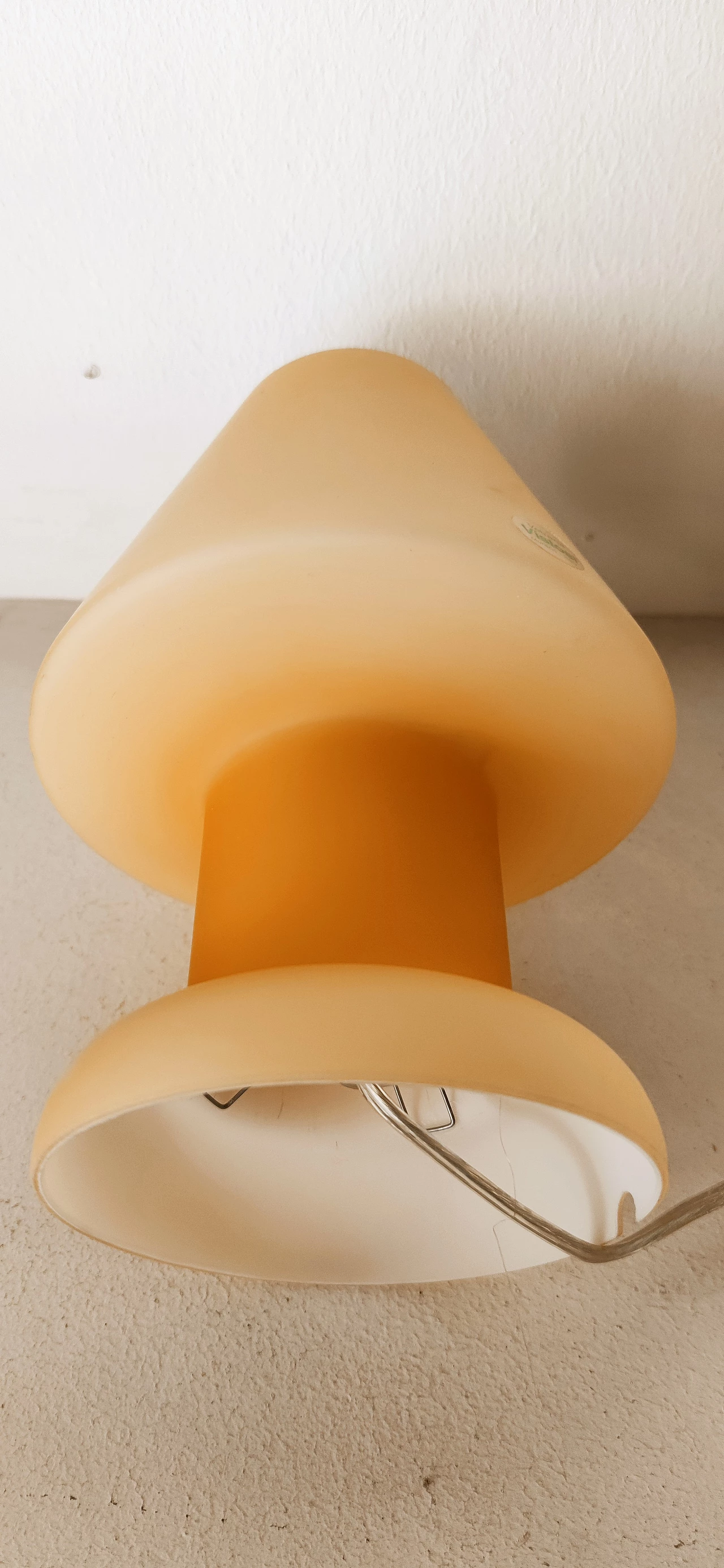 Orange glass table lamp by Vistosi, 1980s 3