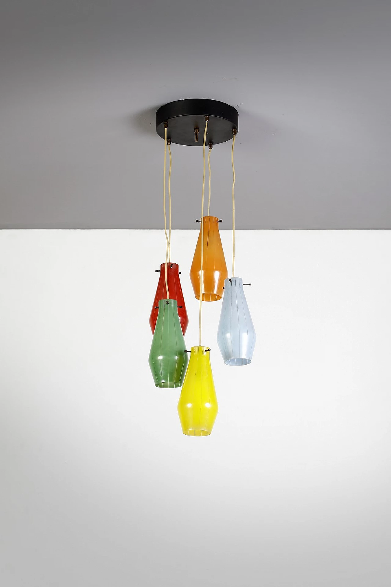 Multicolor glass chandelier attributed to Massimo Vignelli, 1950s 1