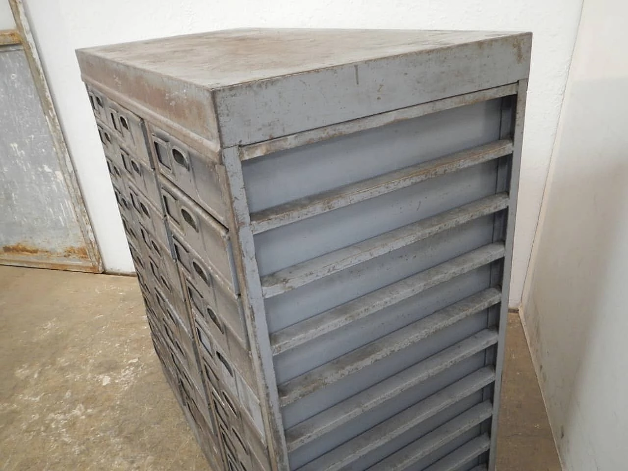 Industrial metal filing cabinet by Fami, 1950s 7