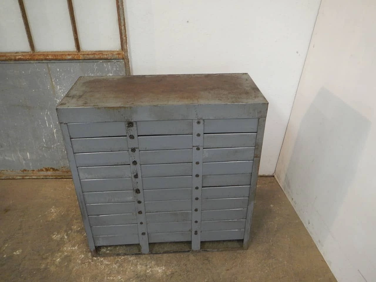 Industrial metal filing cabinet by Fami, 1950s 9
