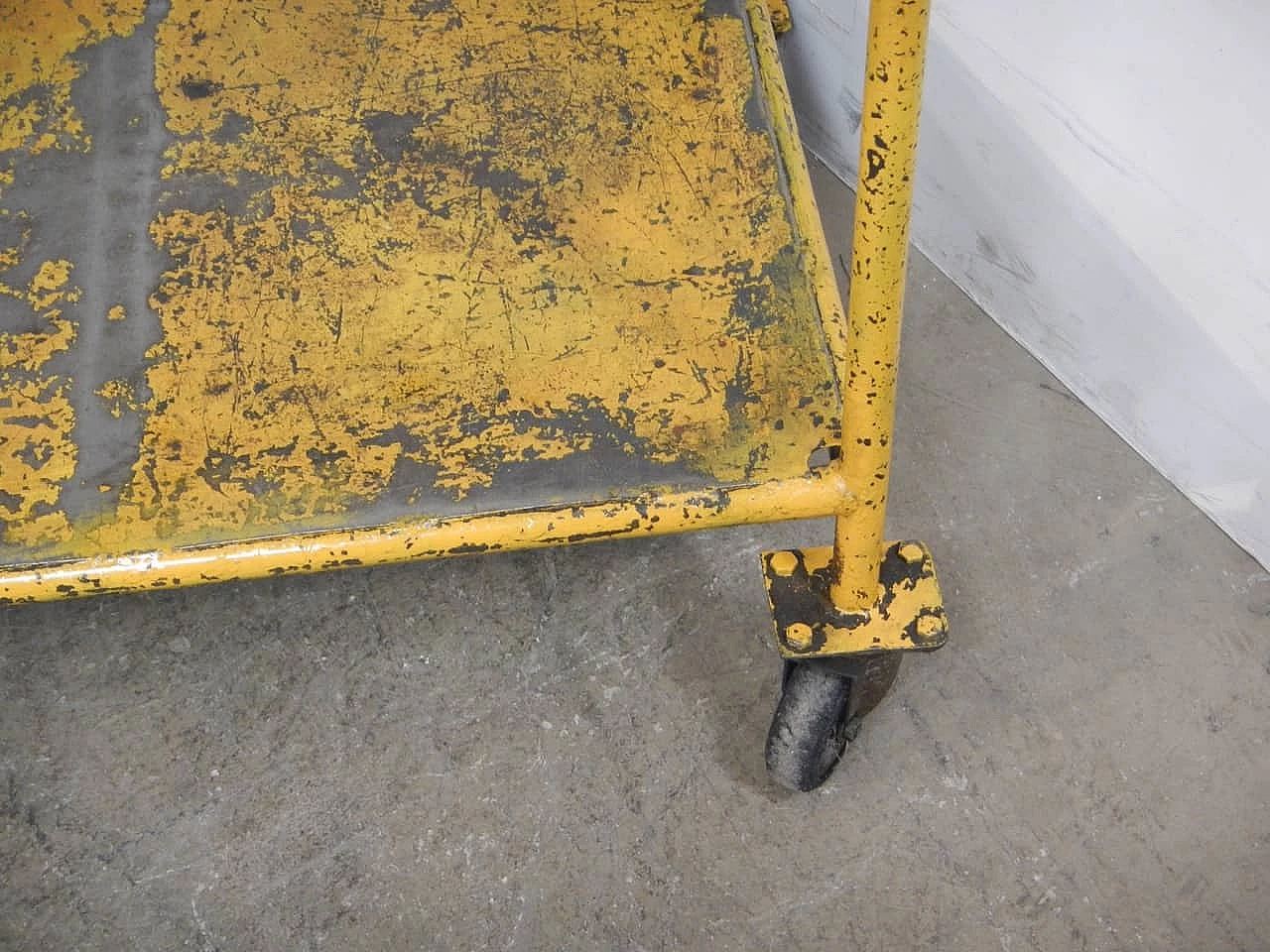 Yellow iron industrial cart, 1960s 8