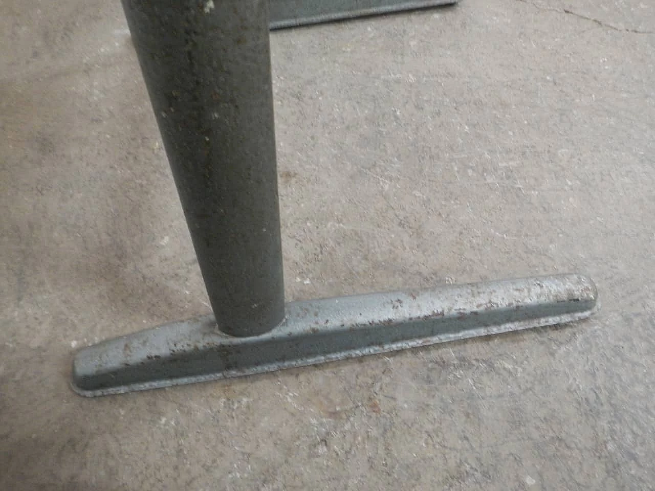 Iron school desk with beech and formica top, 1960s 7