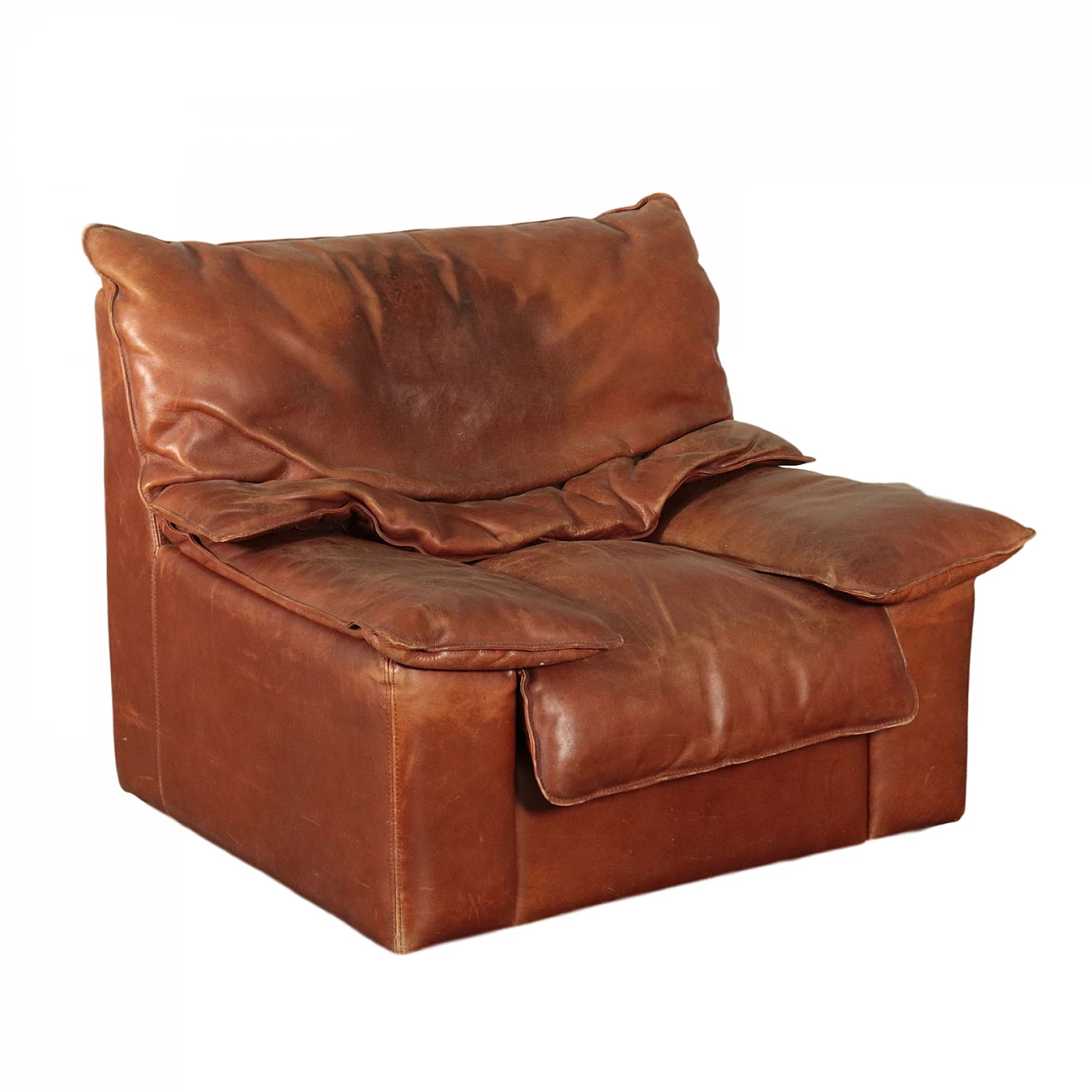 Poltrona in pelle, anni '70 1