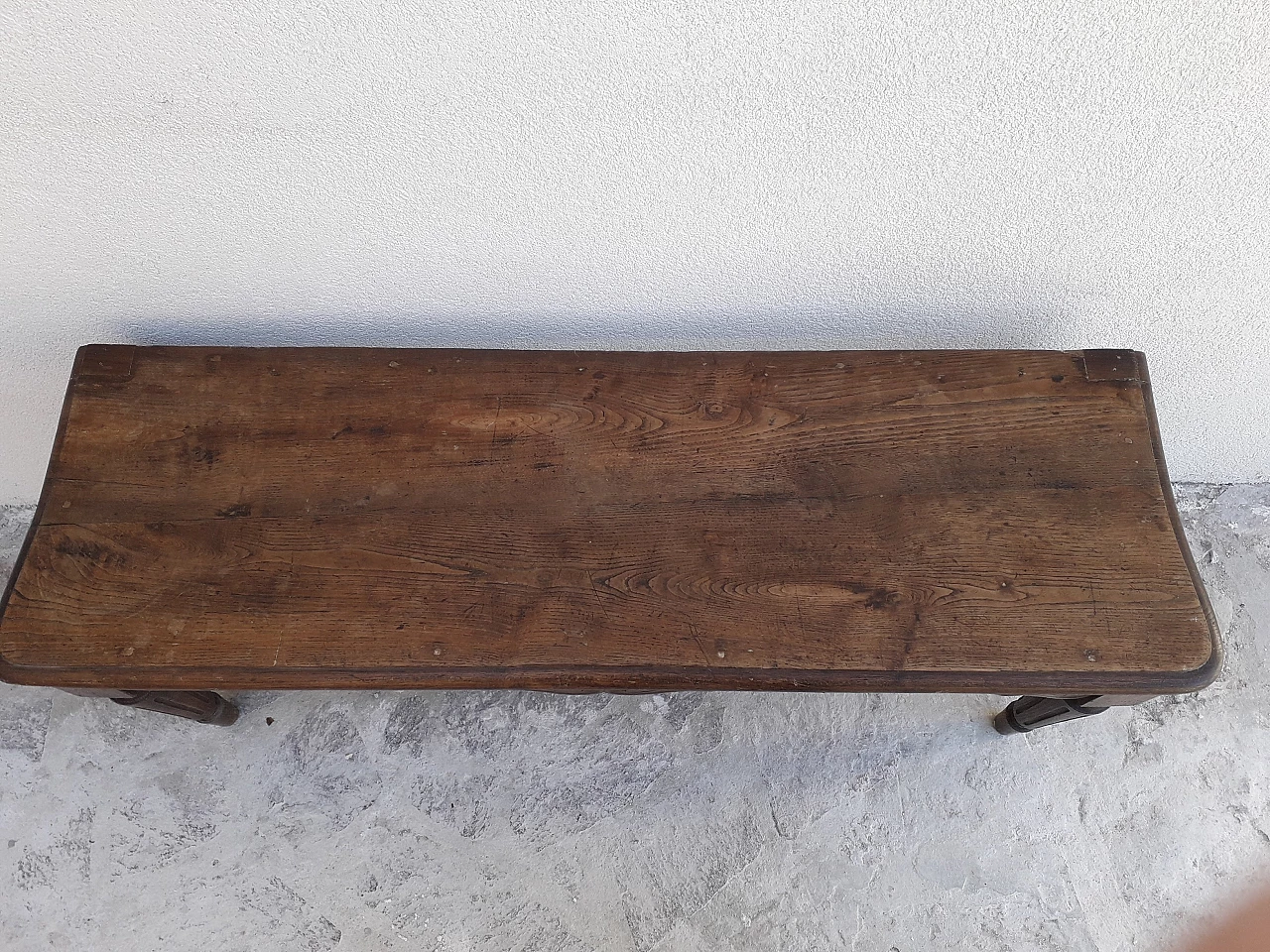 Empire oak bench with carvings, 19th century 9