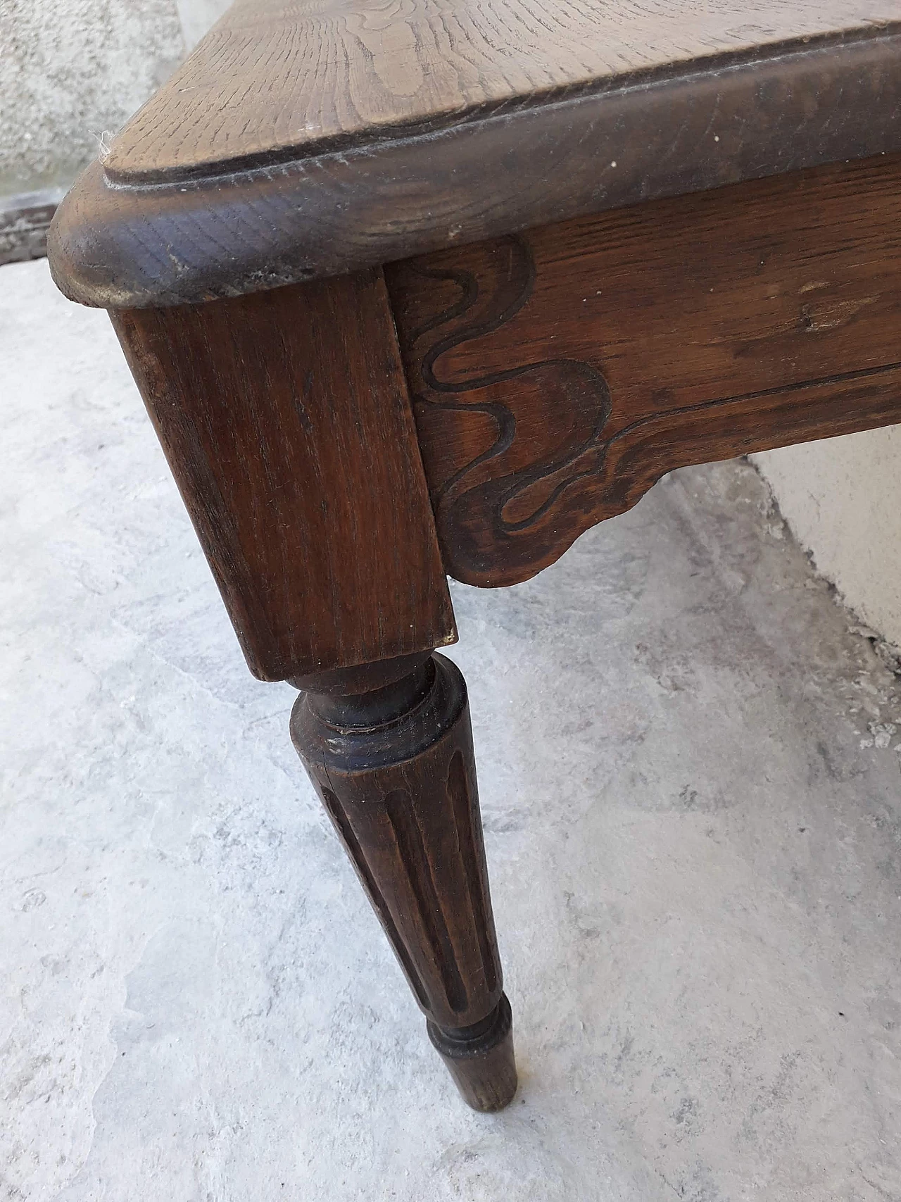 Empire oak bench with carvings, 19th century 14