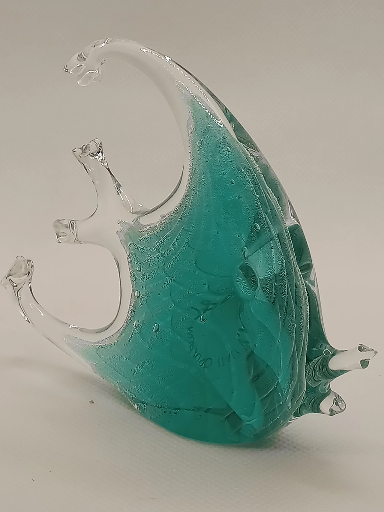 Scultura di pesce in vetro di Murano turchese di Vincenzo Nason, anni '80 3