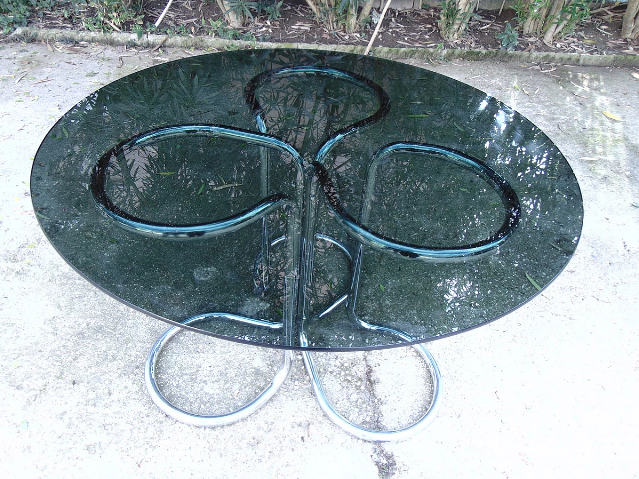 Chromed metal and glass table by Giotto Stoppino, 1960s 2