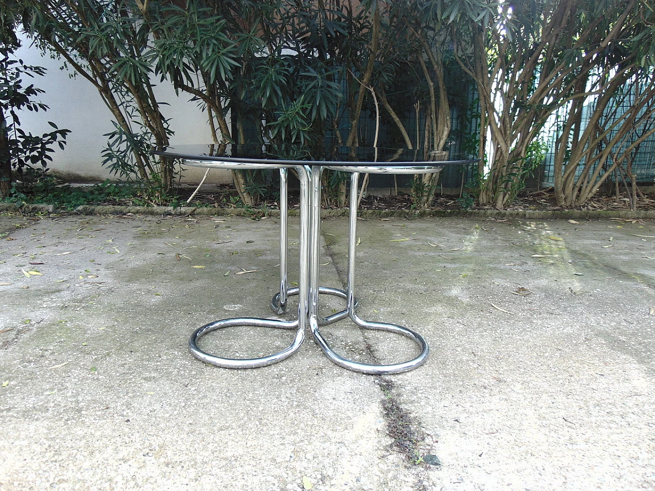 Chromed metal and glass table by Giotto Stoppino, 1960s 4