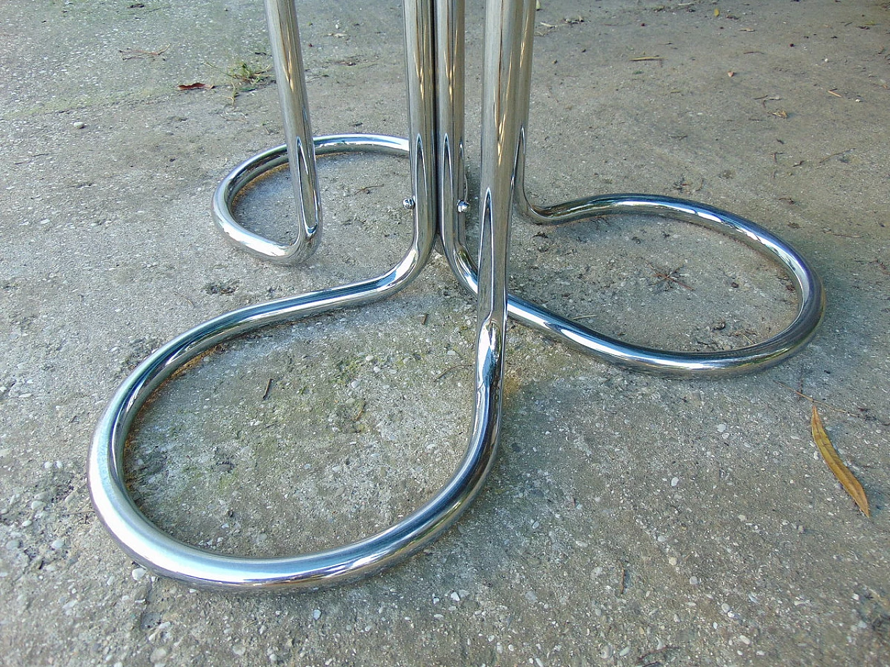Chromed metal and glass table by Giotto Stoppino, 1960s 5