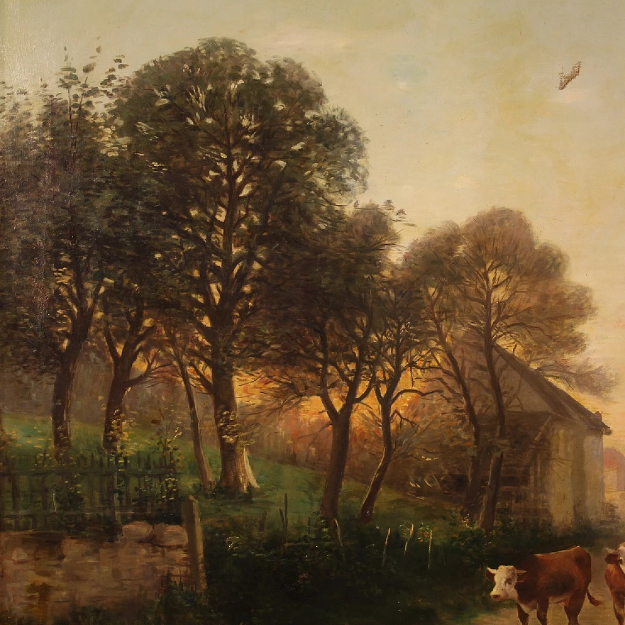 Paese di campagna, dipinto a olio su tela, 1899 14