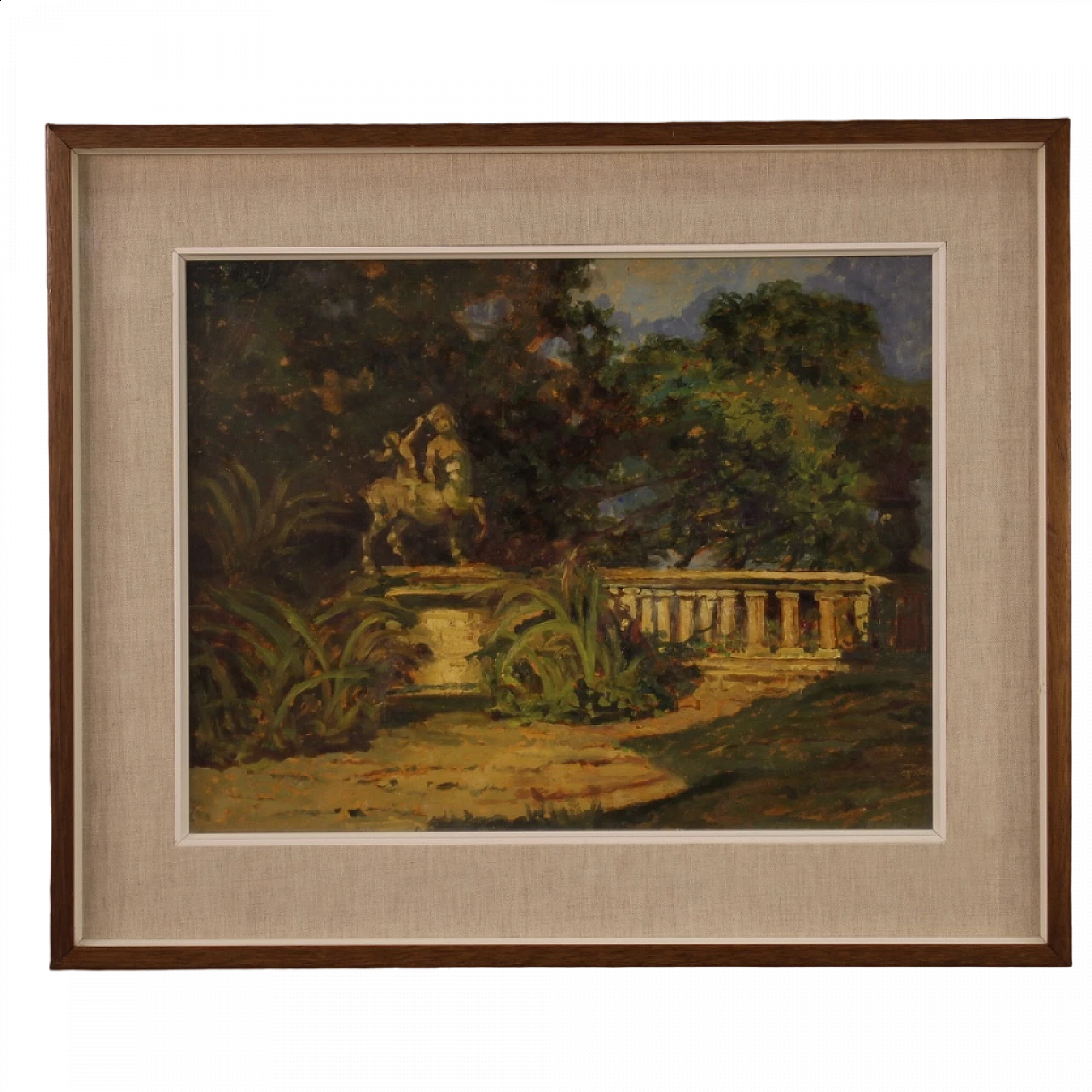 Landscape painting in impressionist style, oil on cardboard, 1960s 16