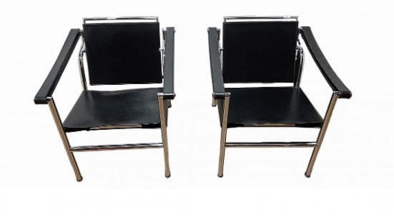 Pair of LC1 armchairs by Le Corbusier, Jeanneret and Perriand for MDF Italia, 1980s 141