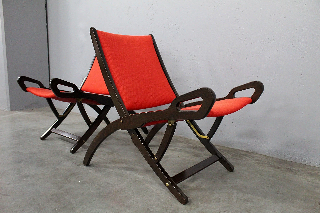 Pair of Ninfea chairs by Gio Ponti for Fratelli Reguitti, 1950s 2