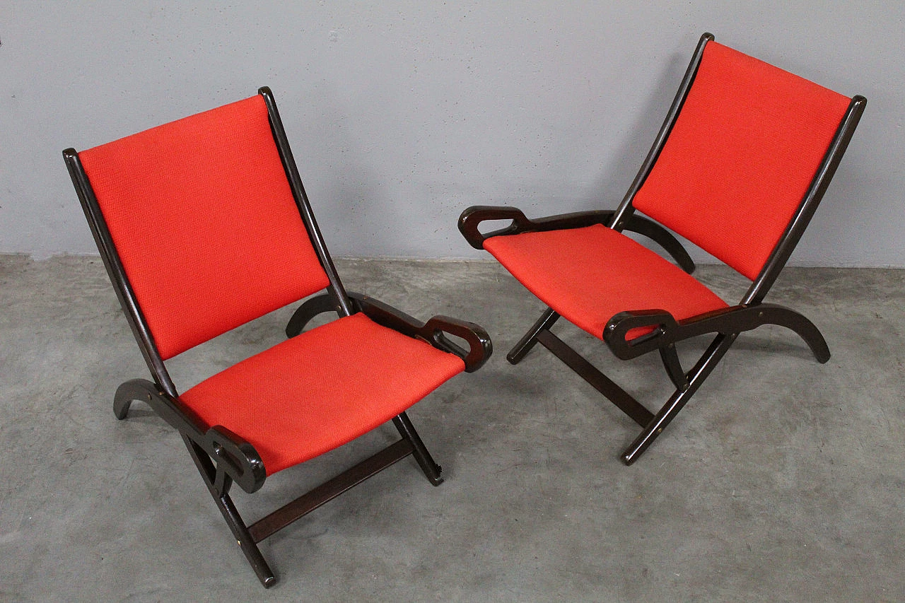 Pair of Ninfea chairs by Gio Ponti for Fratelli Reguitti, 1950s 3