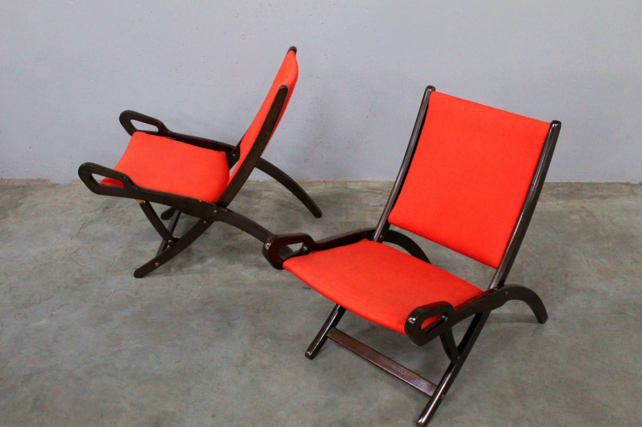 Pair of Ninfea chairs by Gio Ponti for Fratelli Reguitti, 1950s 7