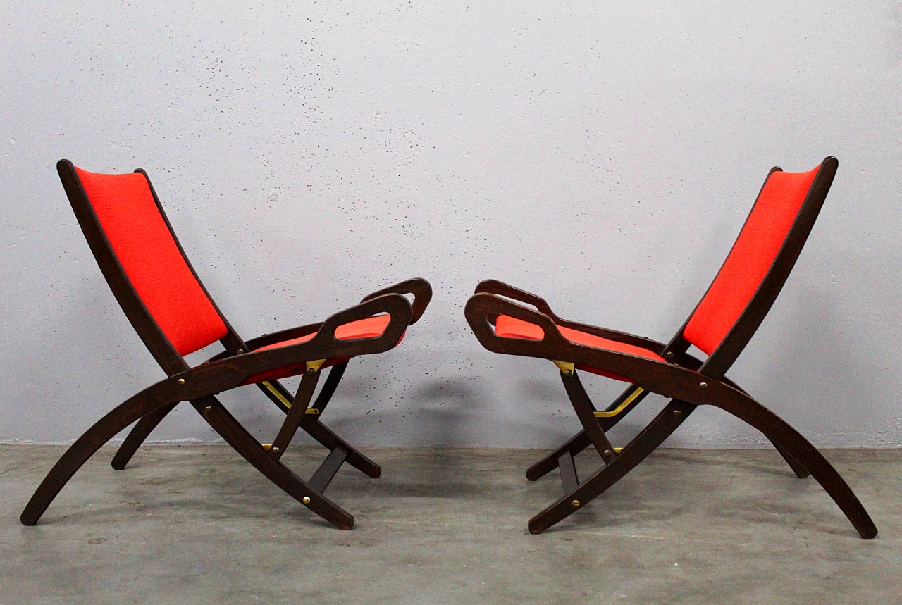Pair of Ninfea chairs by Gio Ponti for Fratelli Reguitti, 1950s 9