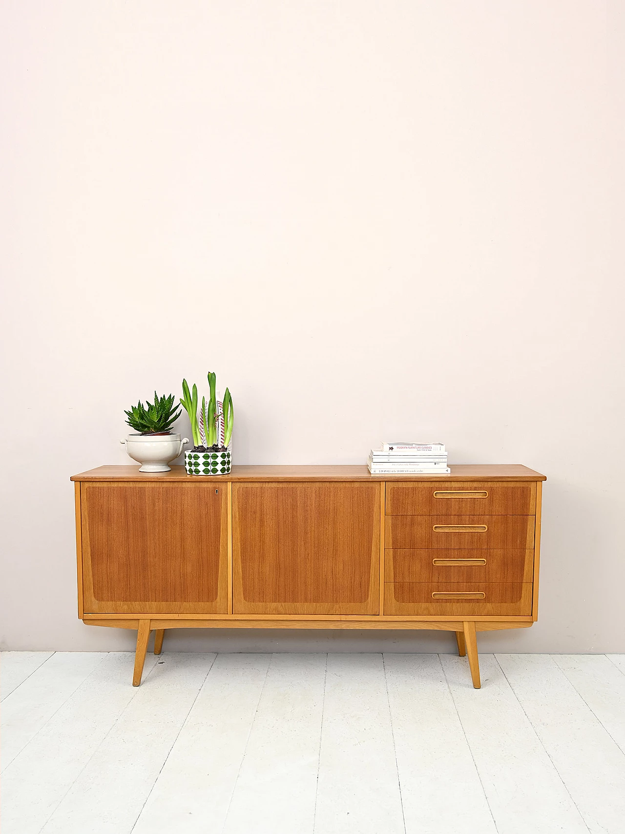 Scandinavian teak and oak sideboard, 1950s 1