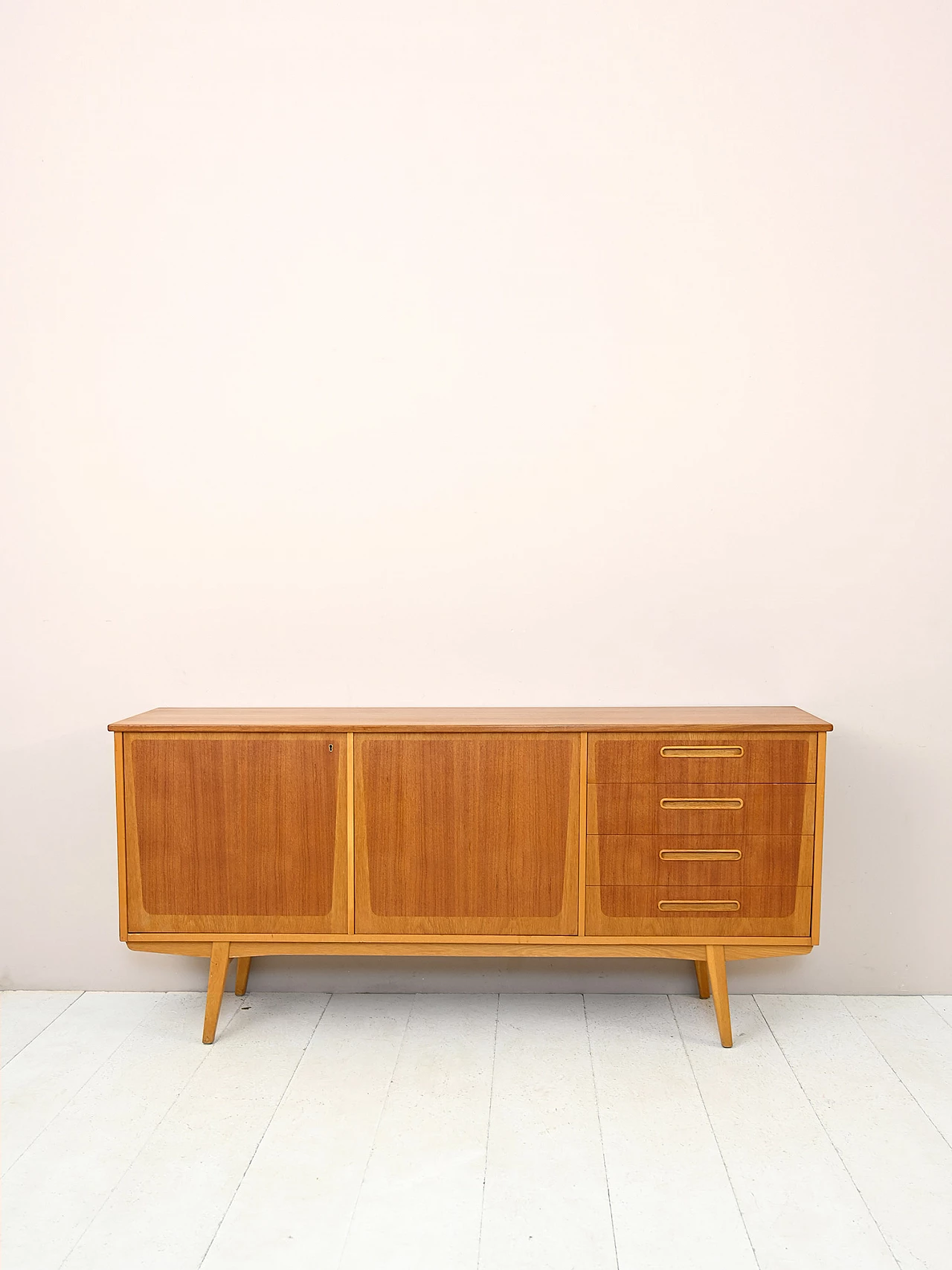 Scandinavian teak and oak sideboard, 1950s 2