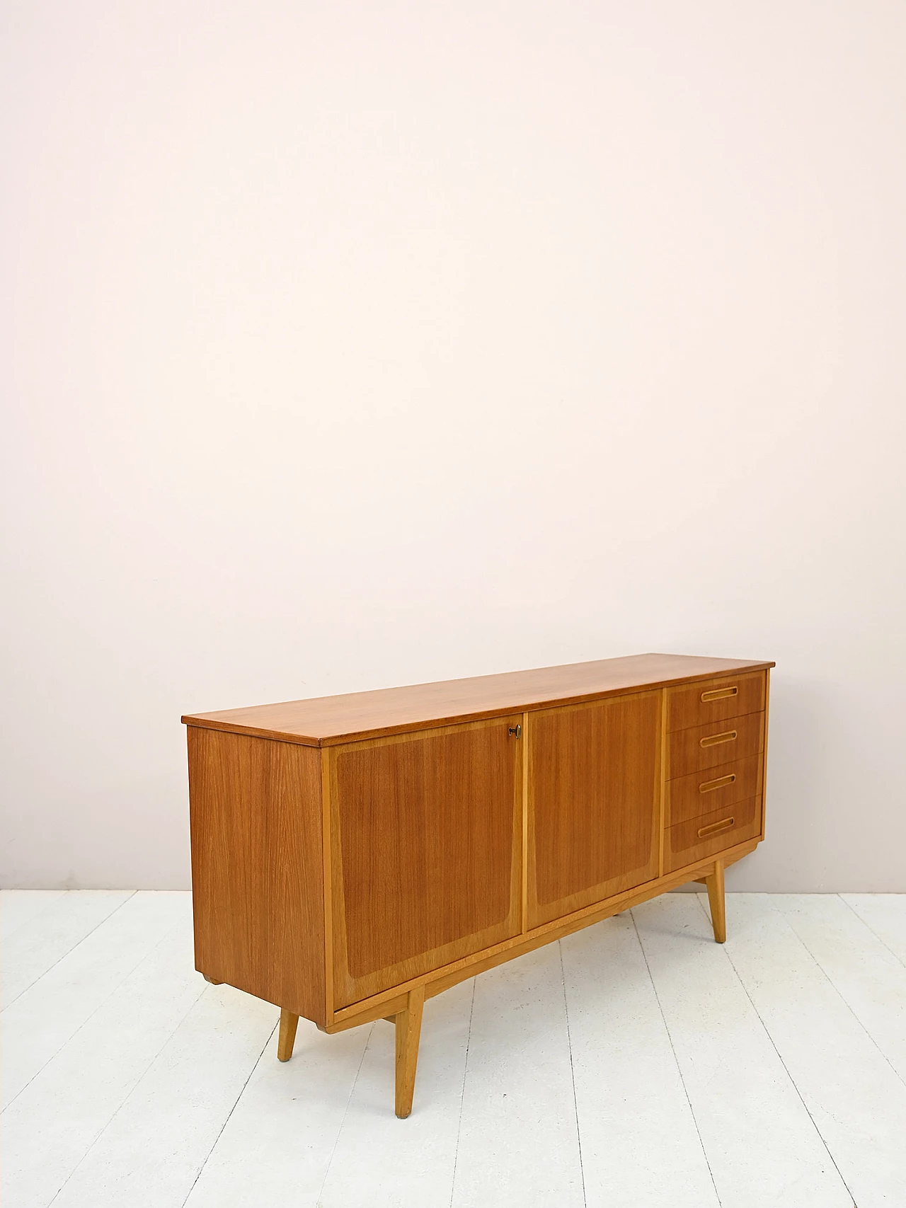 Scandinavian teak and oak sideboard, 1950s 4