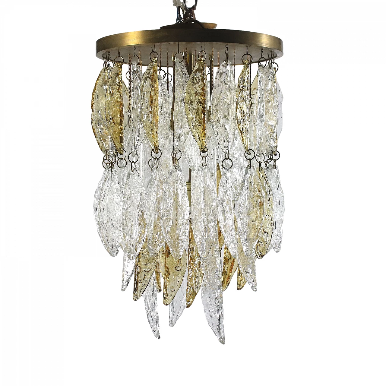 Lamp Brass Blown Glass Italy 1960s 1970s 1