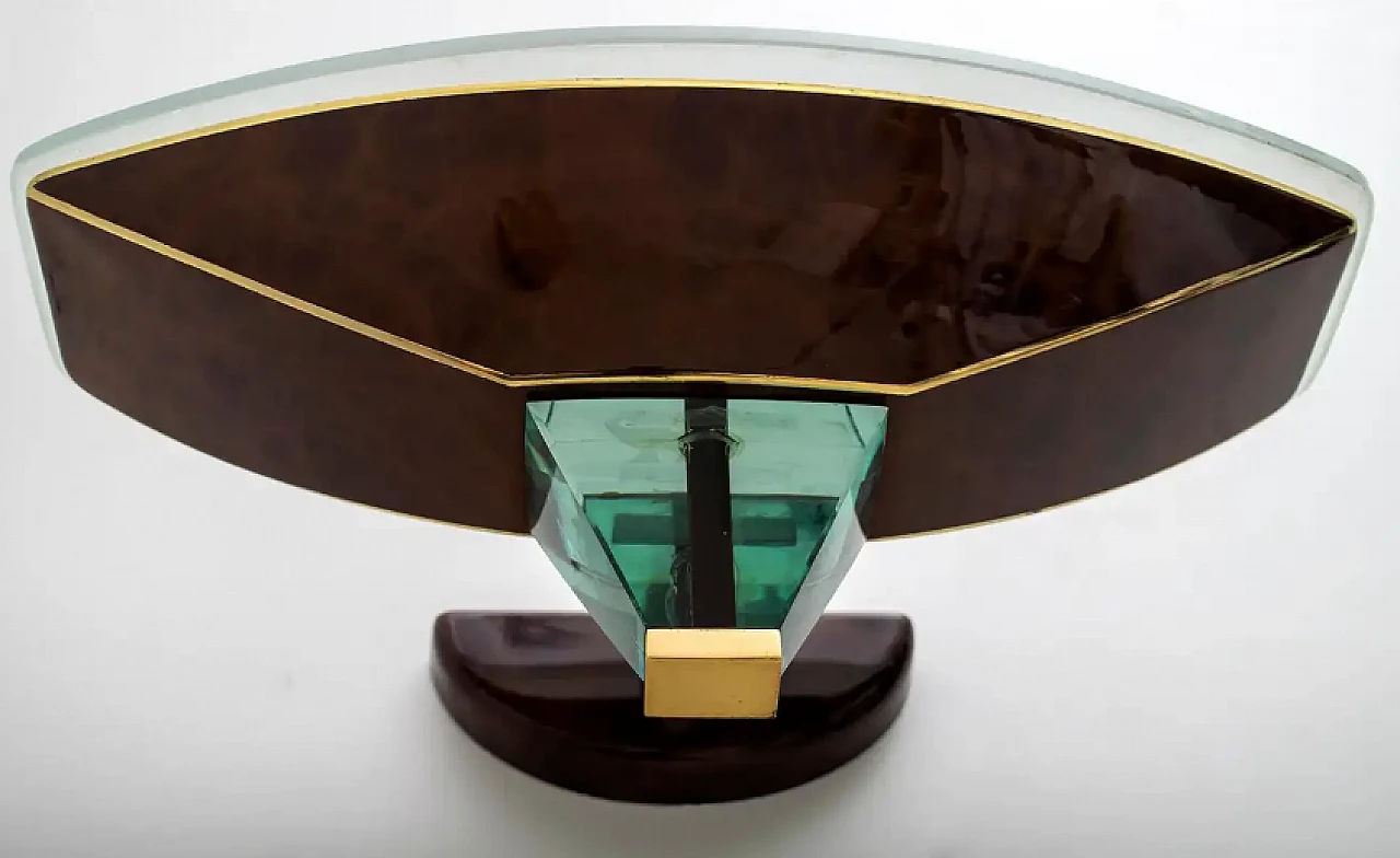 Coppia di applique in vetro e ottone, anni '80 9