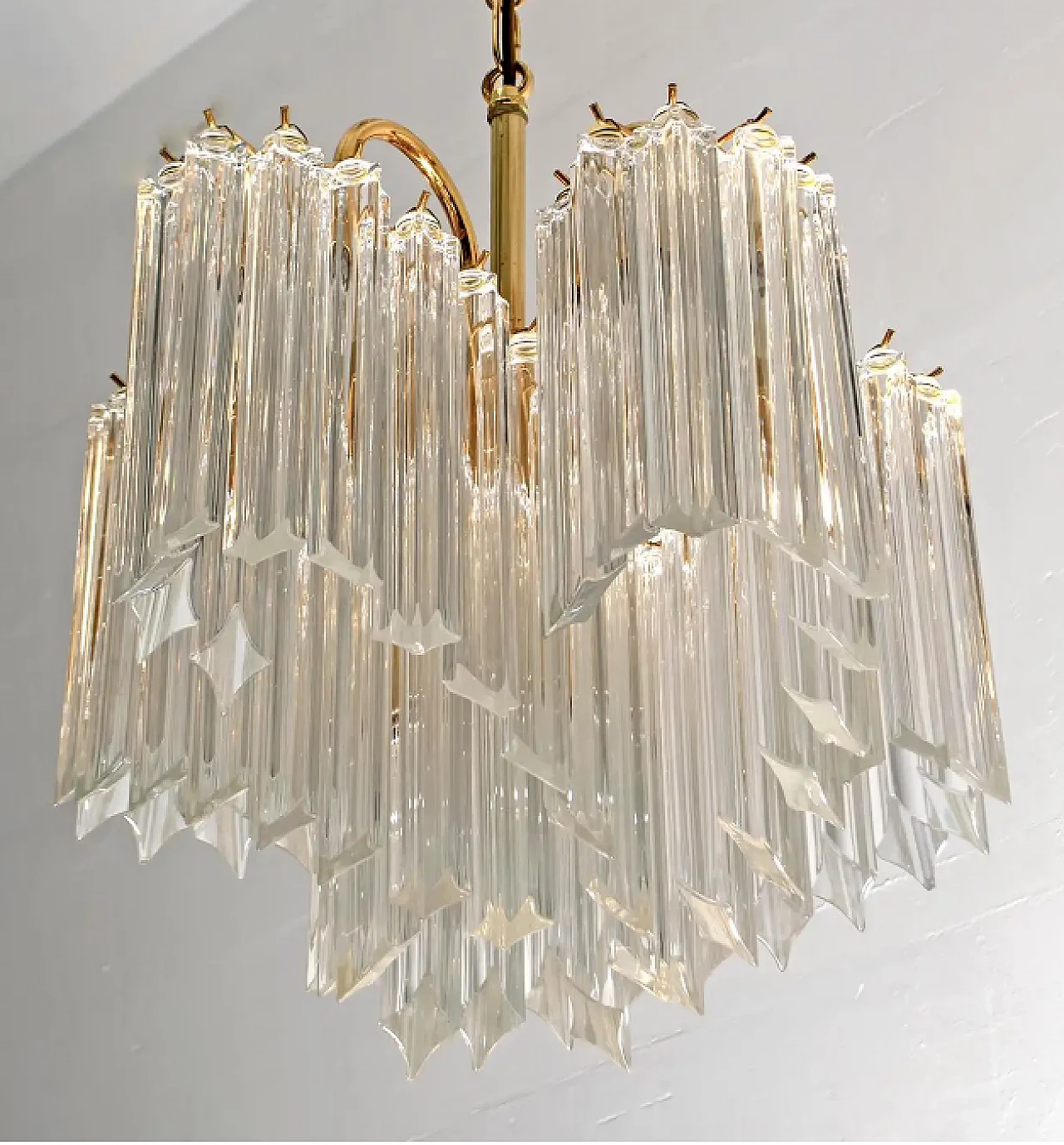 Quadriedri Murano crystal chandelier, 1970s 2