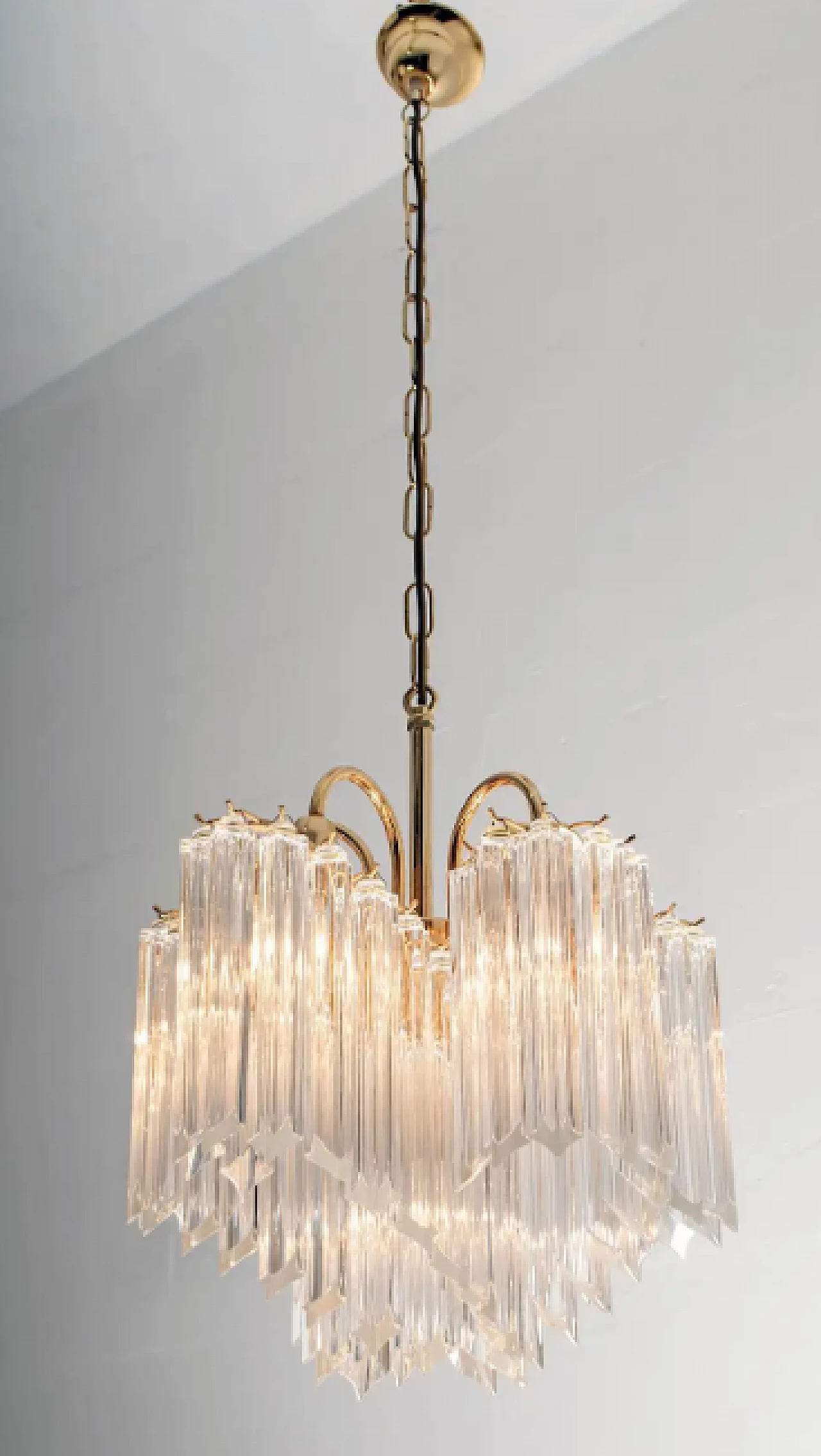 Quadriedri Murano crystal chandelier, 1970s 3