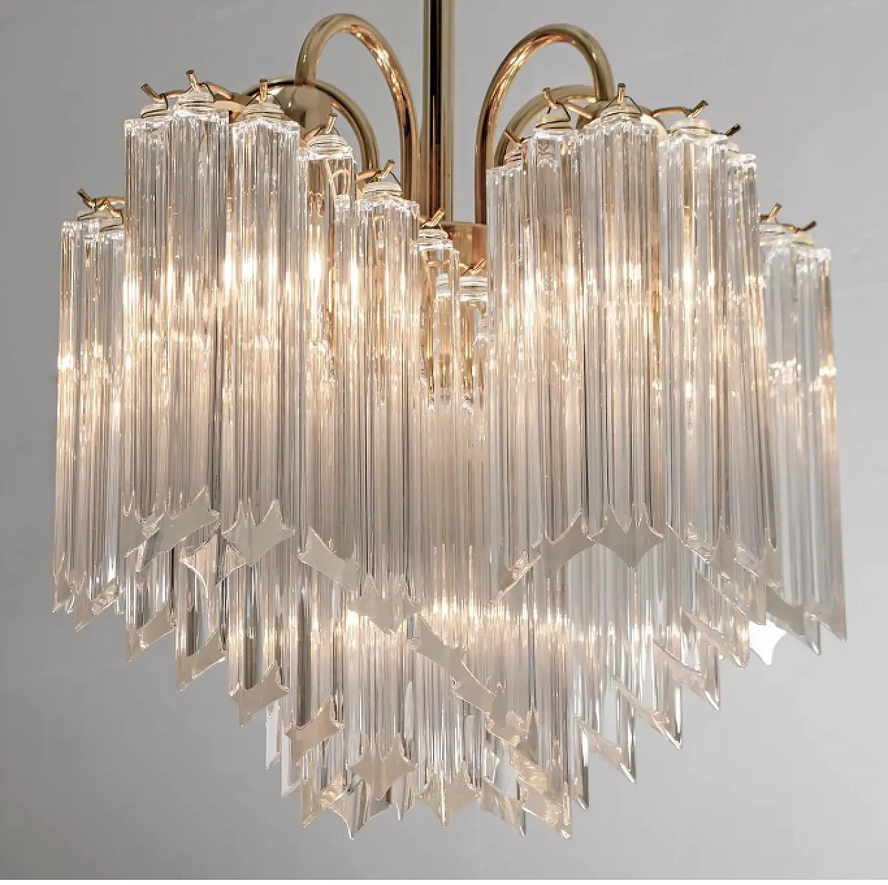 Quadriedri Murano crystal chandelier, 1970s 4