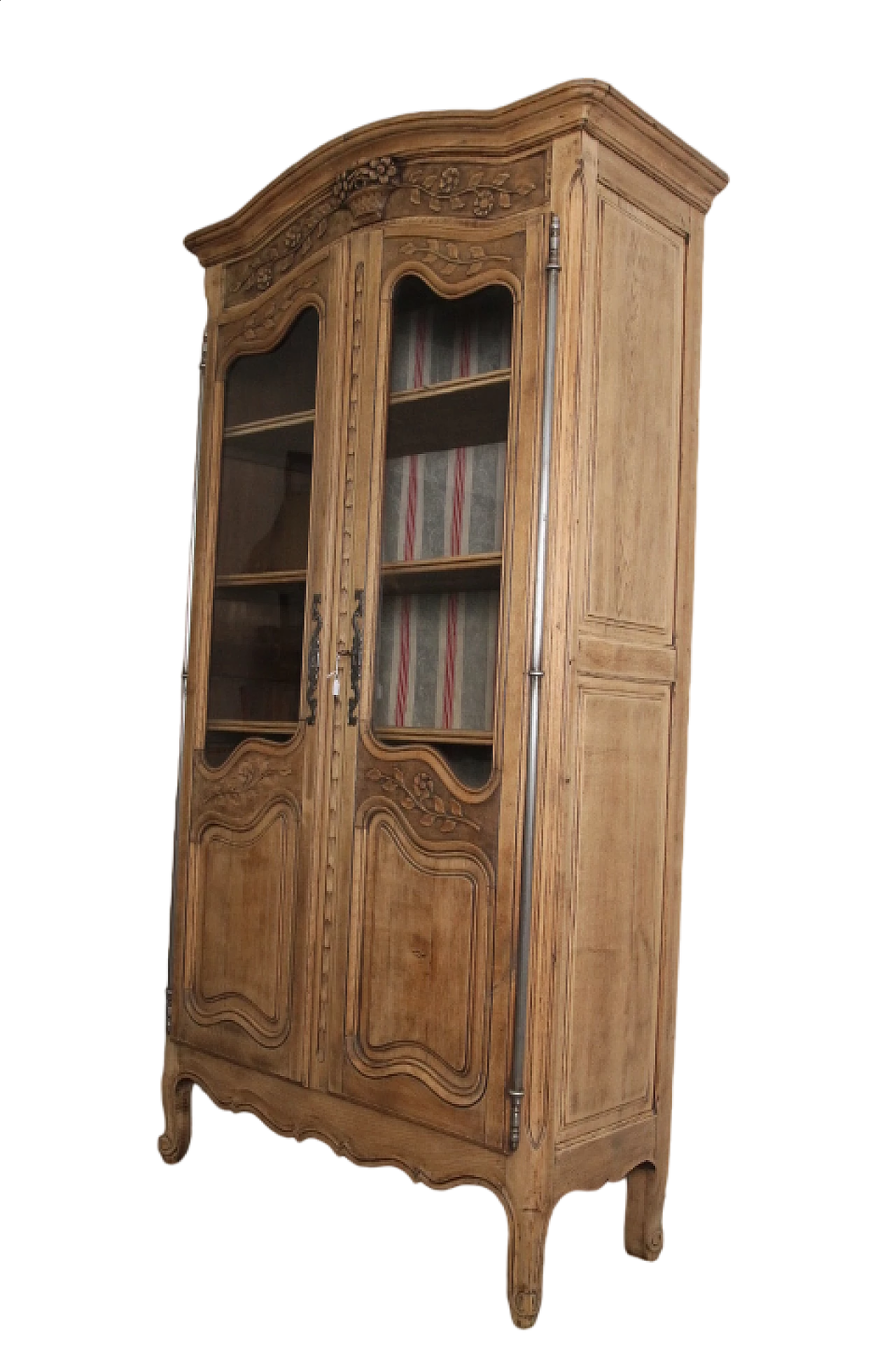 Libreria con vetrina in rovere massello in stile provenzale, fine '800 11