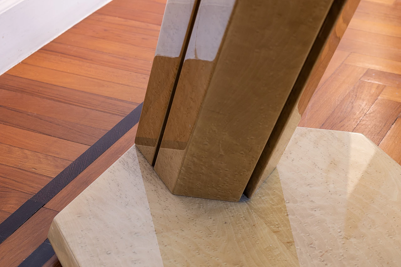 Sunny pedestal table in wood and glass by Giovanni Offredi for Saporiti, 1970s 5