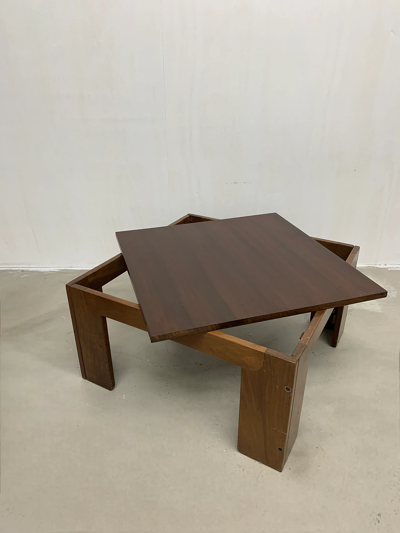 Wood coffee table by Afra and Tobia Scarpa for Cassina, 1970s 8