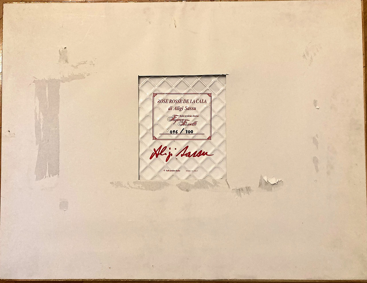 Aligi Sassu, Rose rosse de la Cala, ceramica serigrafata, anni '80 2