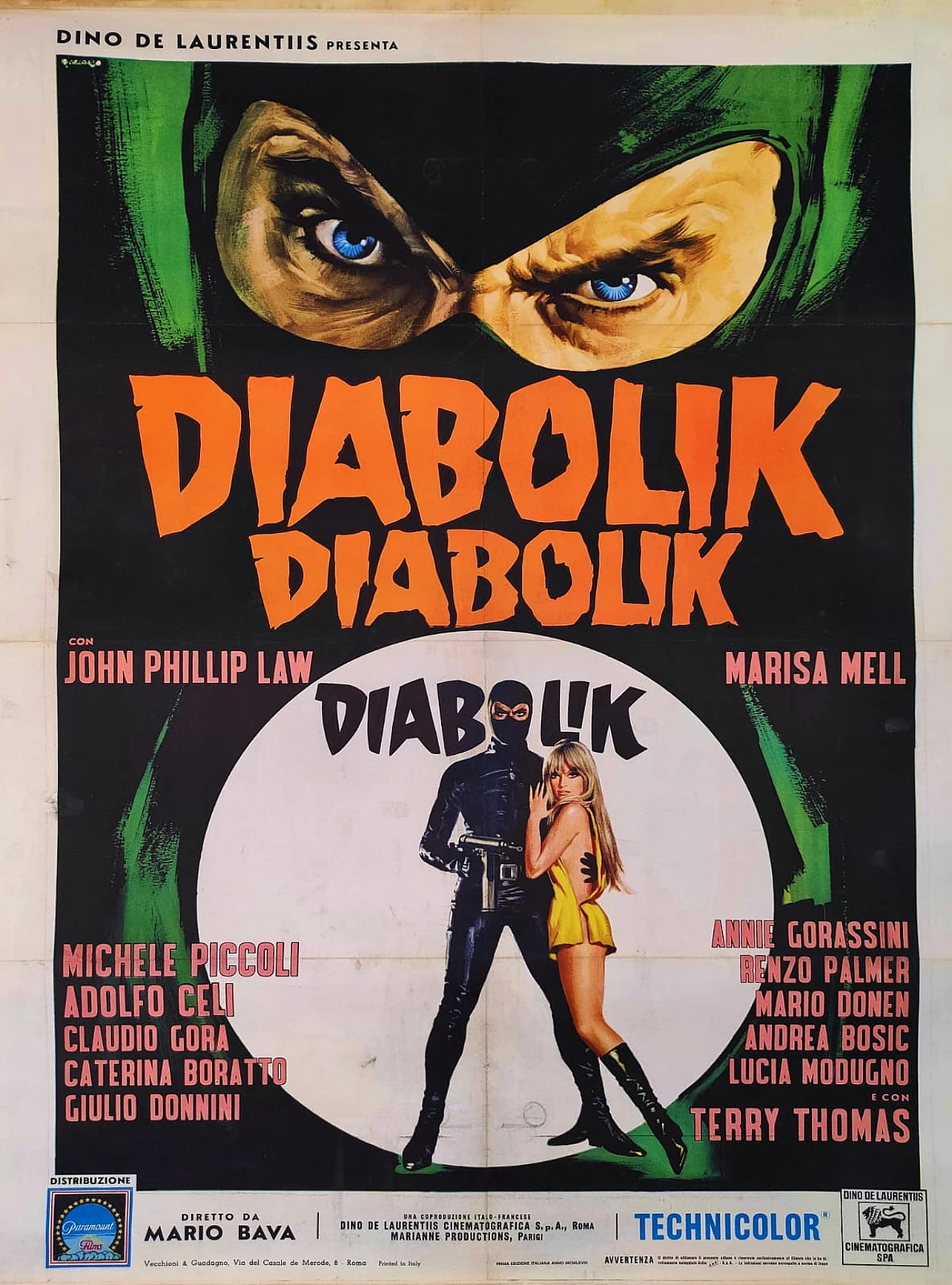 Poster cinematografico di Diabolik, 1968 1