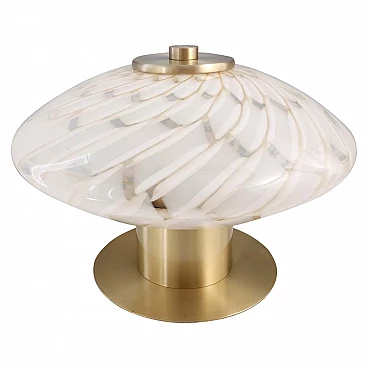Postmodern Murano glass and brass table lamp, 1980s