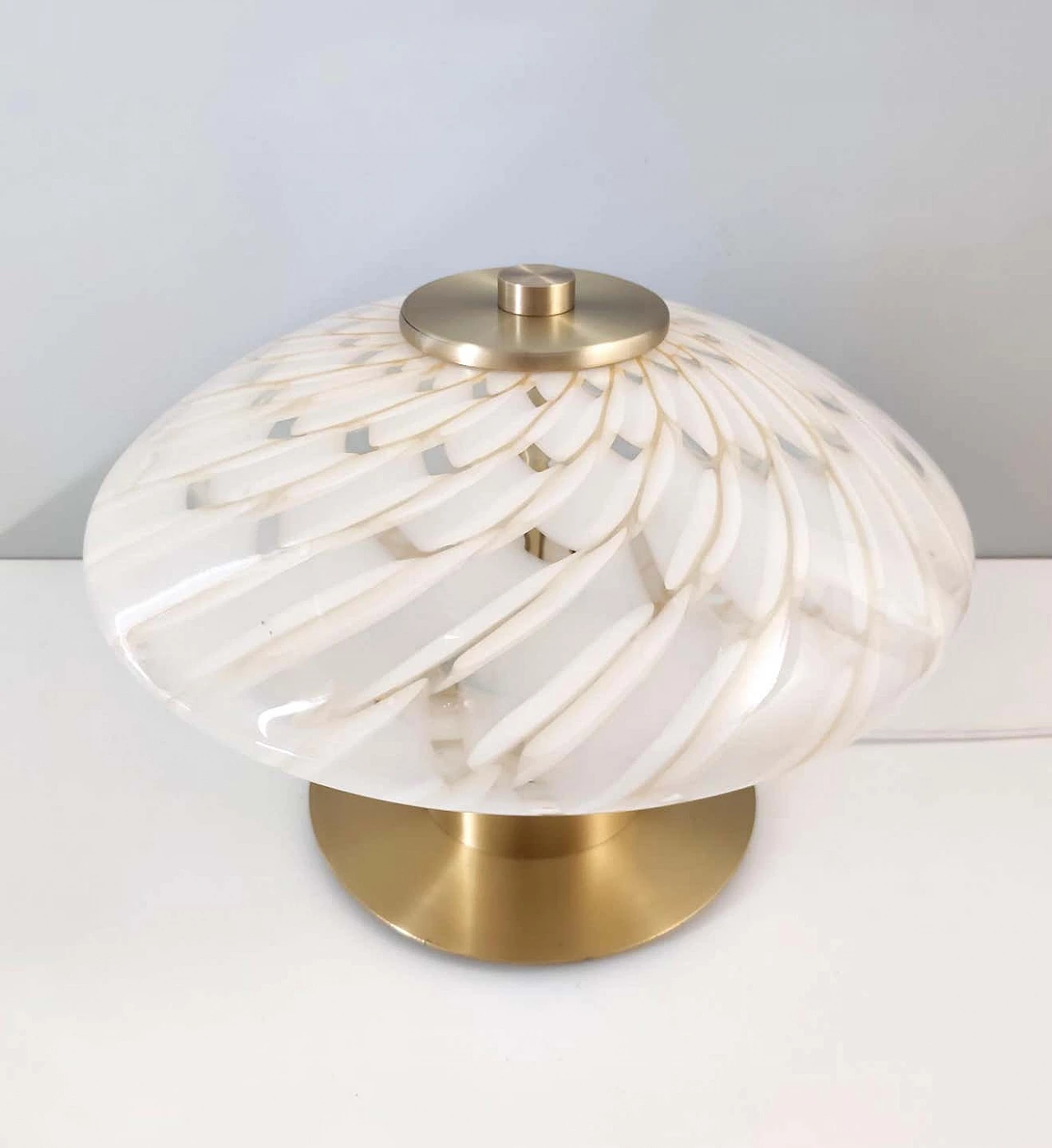 Postmodern Murano glass and brass table lamp, 1980s 12