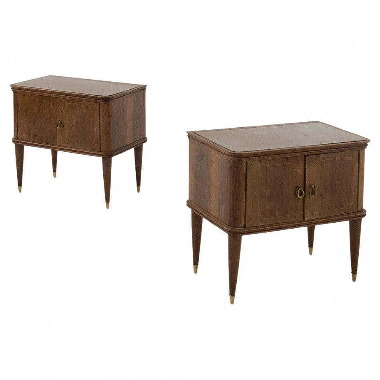 Pair of brass and glass bedside tables attributed to Paolo Buffa, 1950s 7