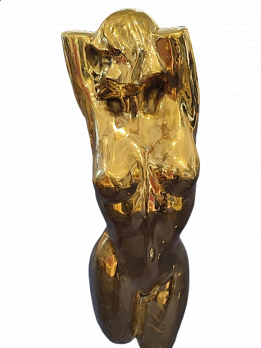 Giovanni Ginestroni, female nude, gilded bronze sculpture