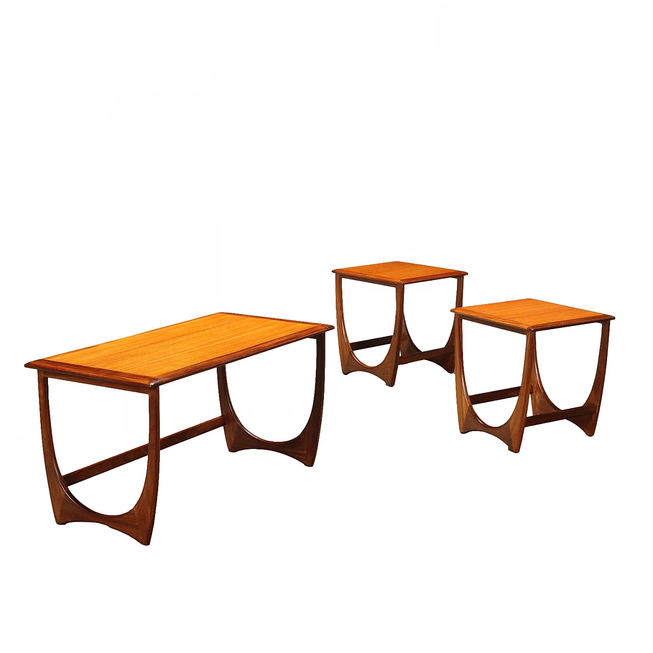 3 Nest coffee tables in solid wood and teak veneer, 1960s 1