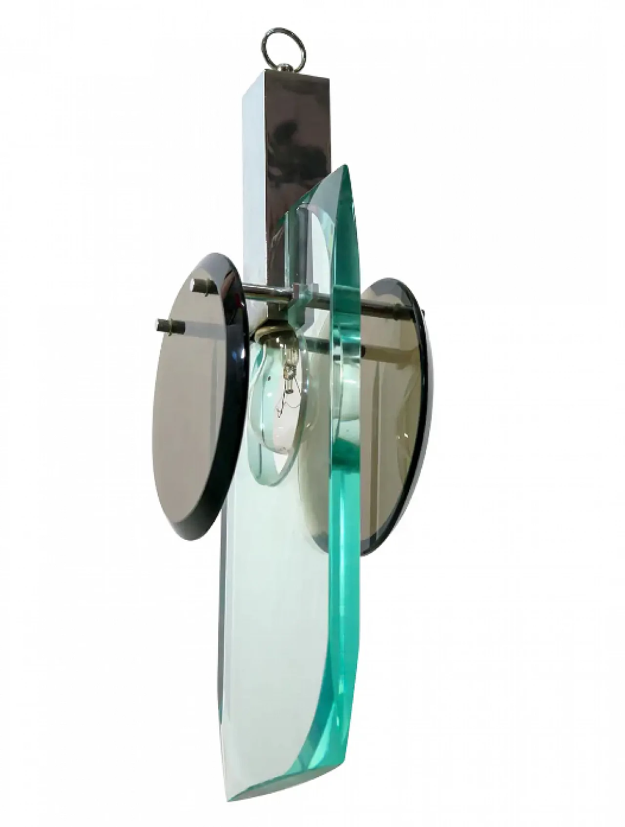 Crystal pendant lamp by Fontana Arte, 1960s 1