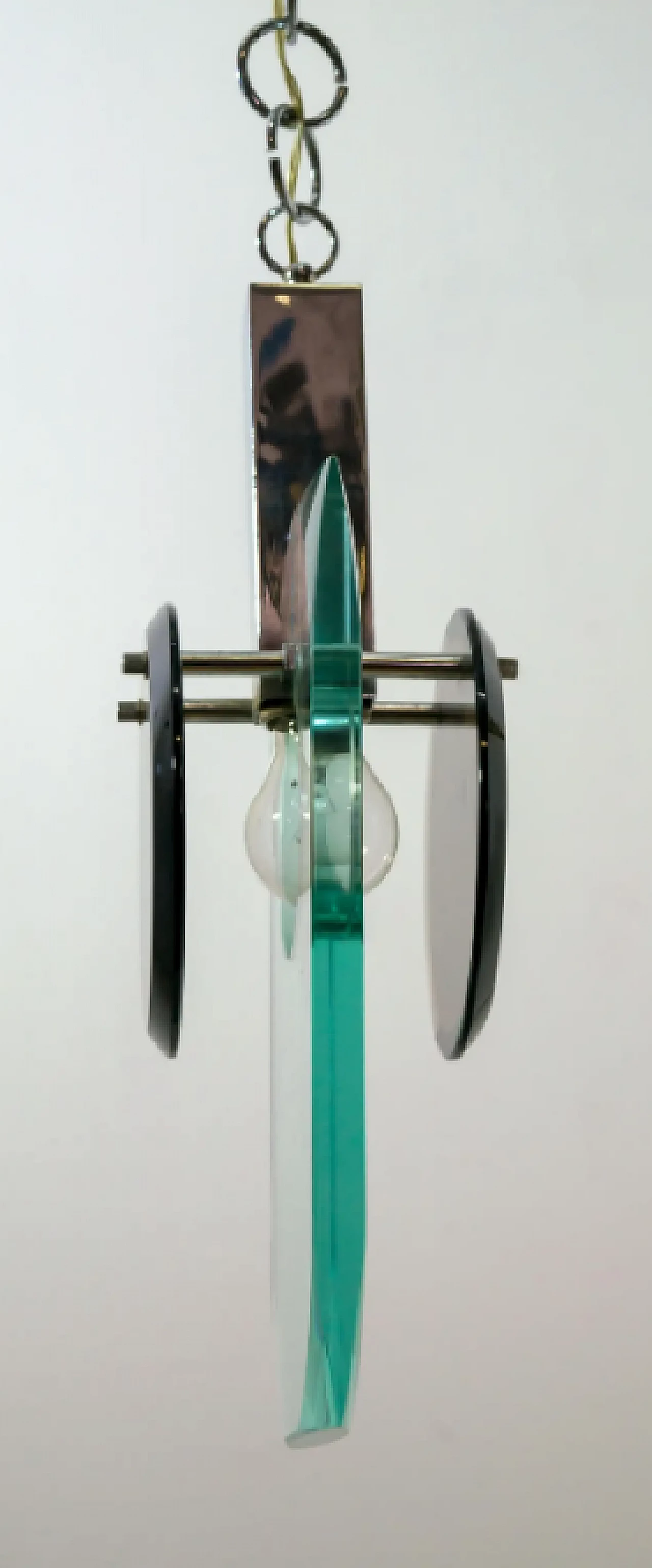 Crystal pendant lamp by Fontana Arte, 1960s 2